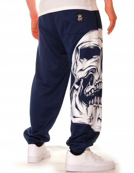 BSAT Big Skull Sweatpants Blue