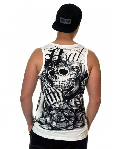 BSAT Praying Skull Tanktop WhiteNBlack
