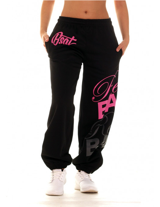 RebelBabe Black Sweatpants PinkNGrey by BSAT