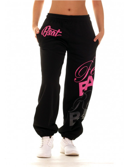 RebelBabe Black Sweatpants PinkNGrey by BSAT