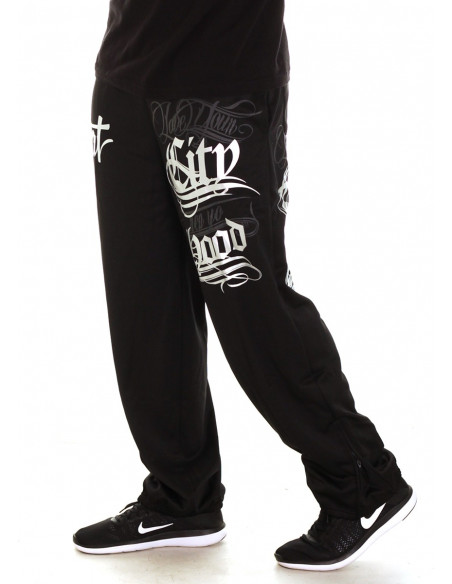 Hood Sweatpants BlackNSilver by BSAT