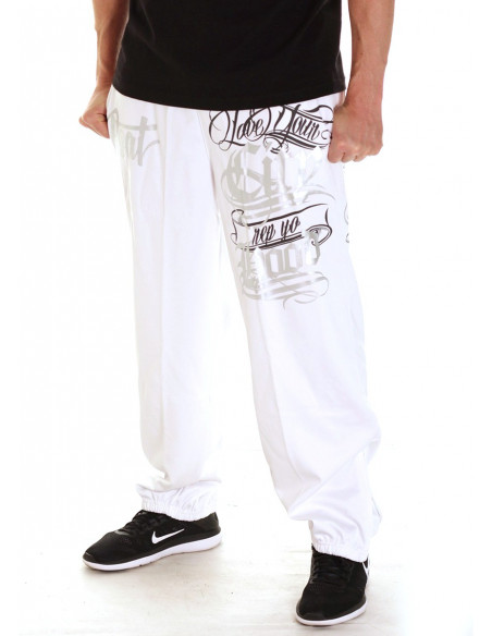 Hood Sweatpants WhiteNSilver by BSAT