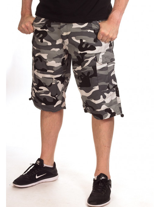 BSAT Camo Baggy Fit Cargo Shorts Urban Ice
