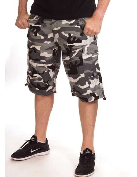 BSAT Camo Baggy Fit Cargo Shorts Urban Ice