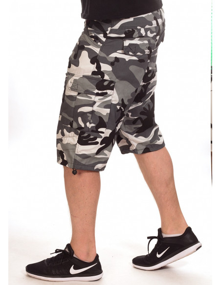 BSAT Camo Baggy Fit Cargo Shorts Urban Ice