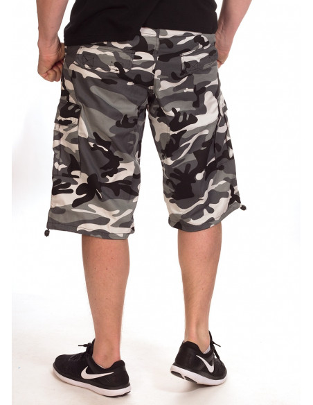 BSAT Camo Baggy Fit Cargo Shorts Urban Ice