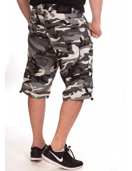 BSAT Camo Baggy Fit Cargo Shorts Urban Ice