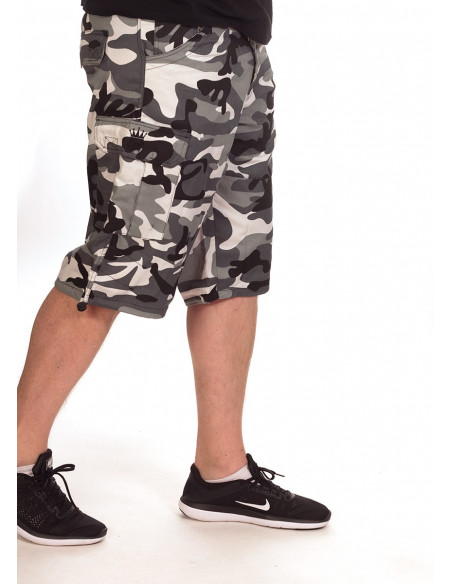 BSAT Camo Baggy Fit Cargo Shorts Urban Ice