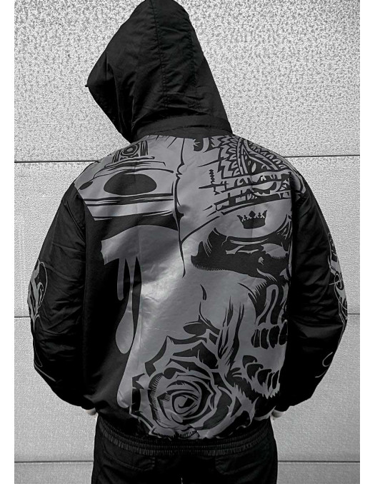 Street Art Winter Jacket BlackNGrey...