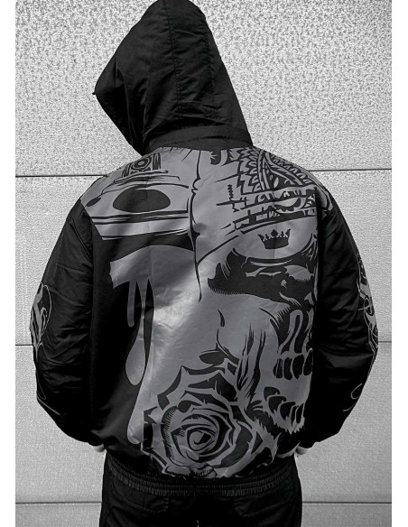 Street Art Winter Jacket BlackNGrey by BSAT