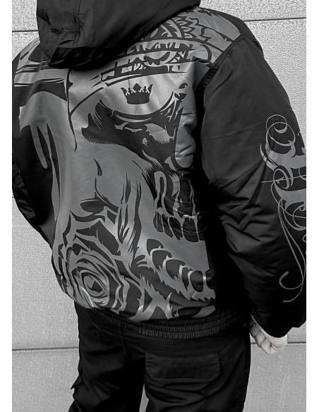Street Art Winter Jacket BlackNGrey by BSAT