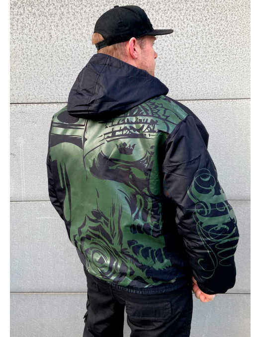 Street Art Winter Jacket BlackNGreen...