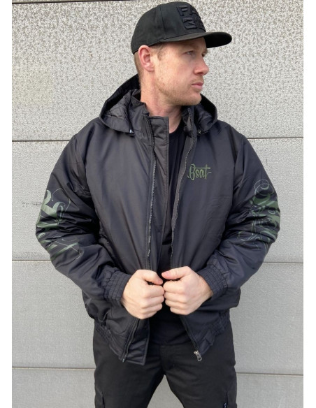 Street Art Winter Jacket BlackNGreen by BSAT