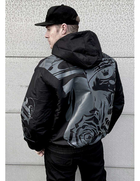 Street Art Winter Jacket BlackNGrey by BSAT