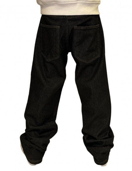 Rude Players Crew Baggy Jeans Black/Metallic Gold by BSAT