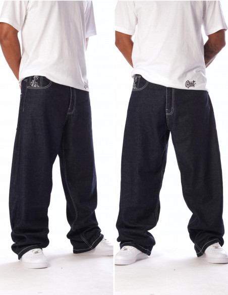 BSAT Stickman The Skater Limited Edition Indigo Blue Baggy Jeans