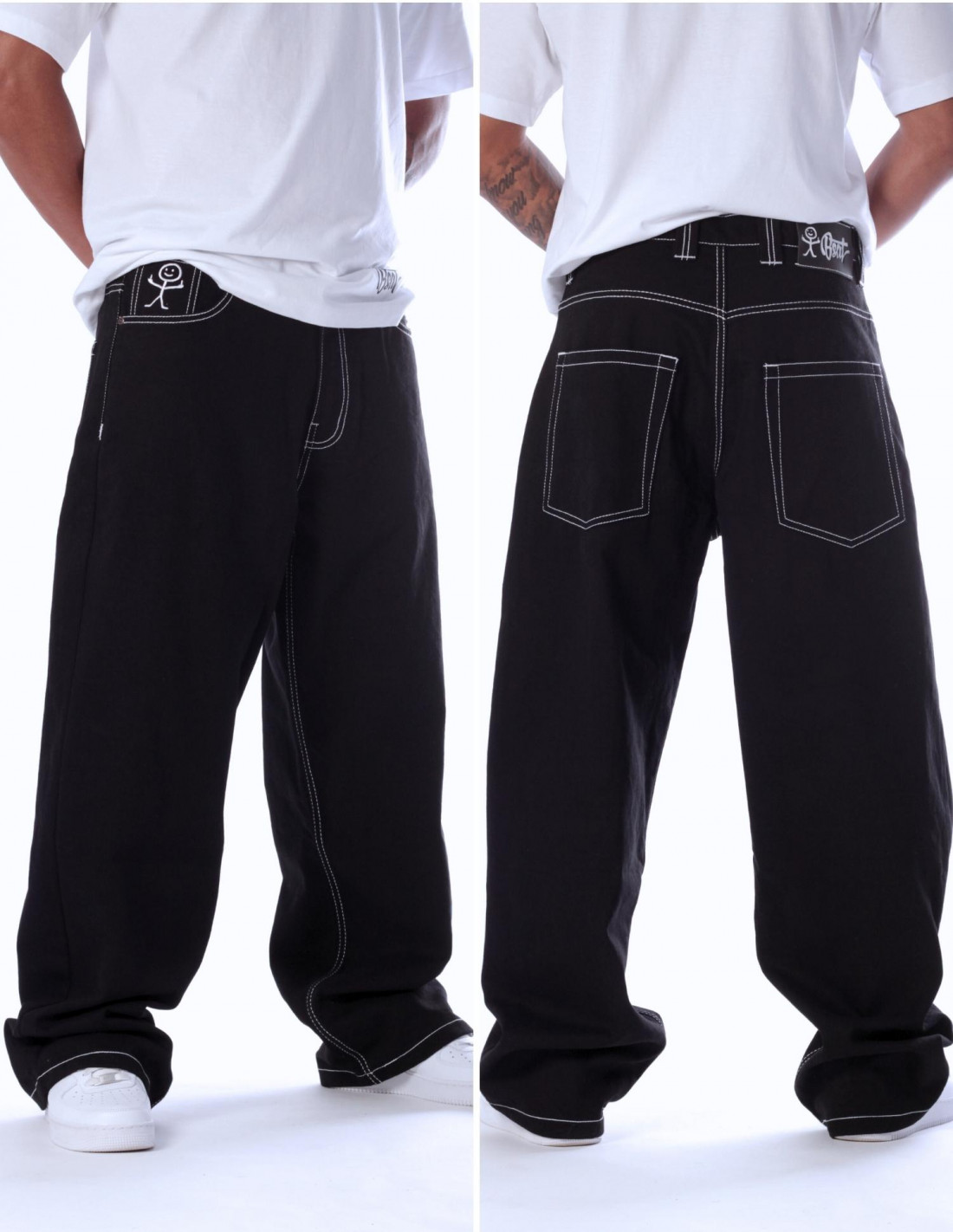 BSAT Stickman baggy Jeans The Fingers Black Vol.2