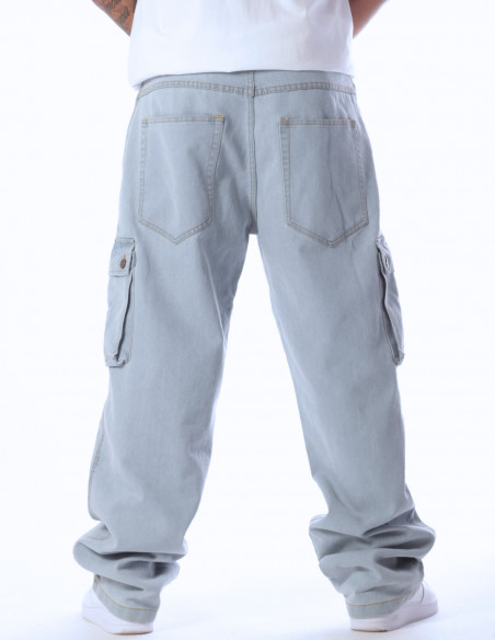 BSAT Cargo Denim Sky Blue Jeans Baggy Fit