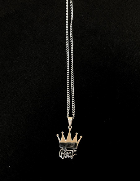 BSAT Crown Necklace With Pendant Stainless Steel