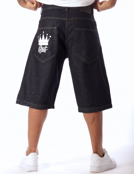 BSAT Baggy Denim Crown Shorts Indigo Blue