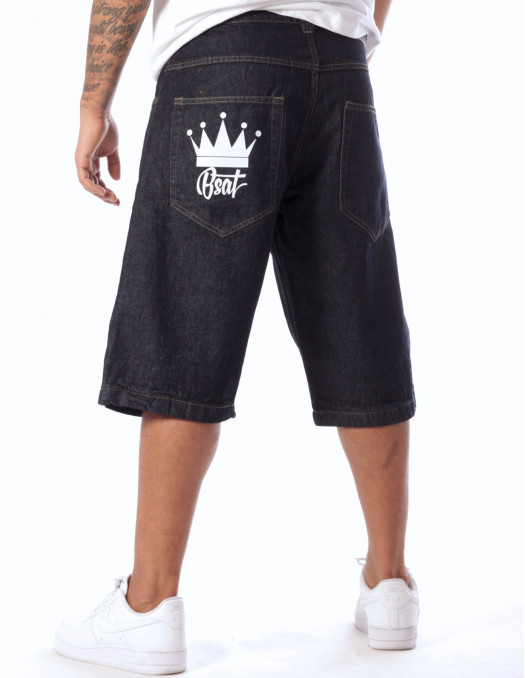 BSAT Baggy Denim Crown Shorts Indigo...