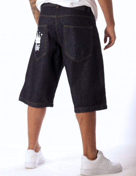 BSAT Baggy Denim Crown Shorts Indigo Blue
