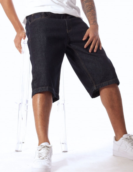 BSAT Baggy Denim Crown Shorts Indigo Blue