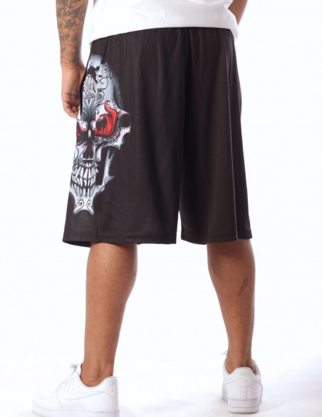 On Fire Skull Mesh Shorts by BSAT