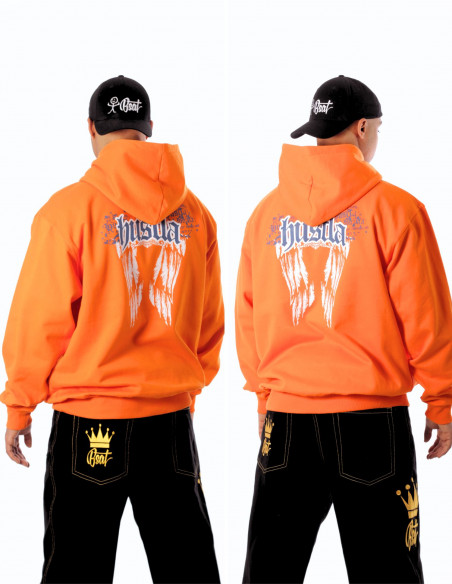 BSAT Orange Hustla Hoodie BluNWhite Legendary Collection