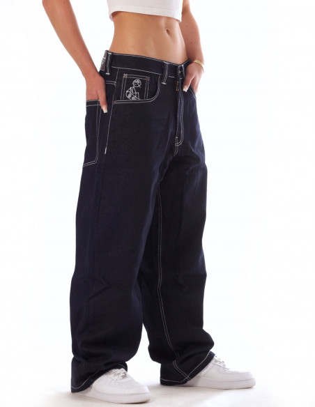 BSAT Stickman The Skater Limited Edition Indigo Blue Baggy Jeans