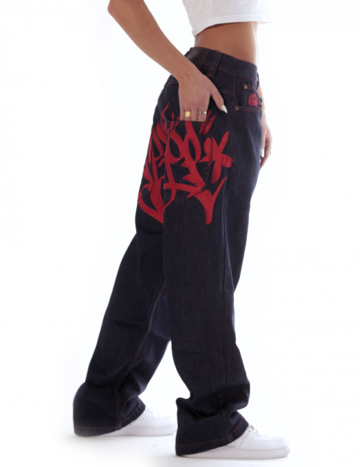 Baggy Hip Hop Jeans Embroidered...