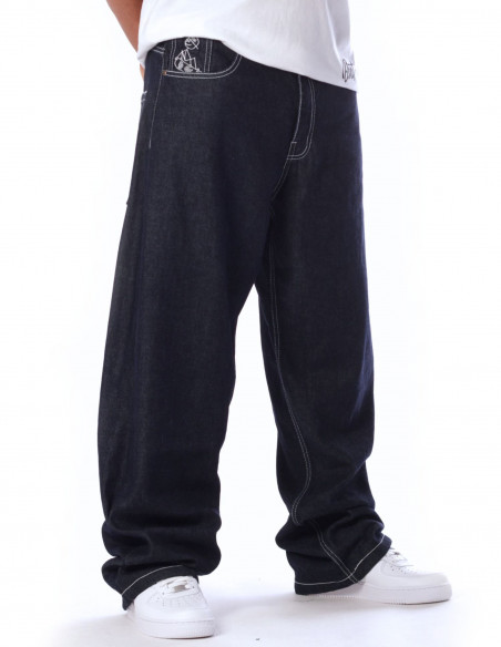 BSAT Stickman The Skater Limited Edition Indigo Blue Baggy Jeans
