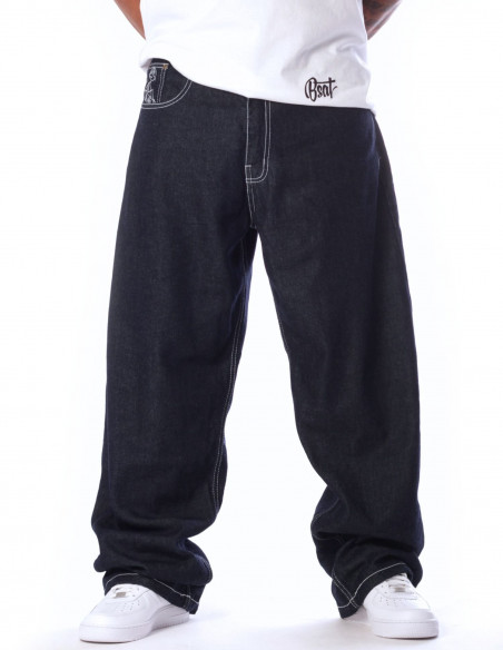 BSAT Stickman The Skater Limited Edition Indigo Blue Baggy Jeans