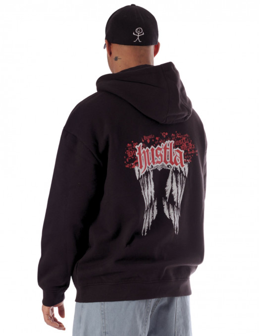 BSAT Black Hustla Hoodie RedNWhite Legendary Collection