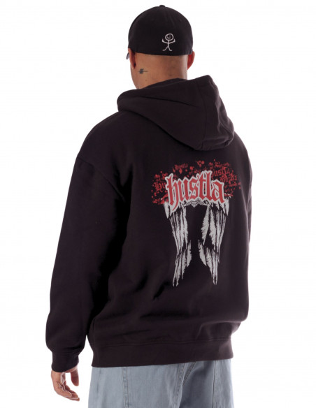 BSAT Black Hustla Hoodie RedNWhite Legendary Collection