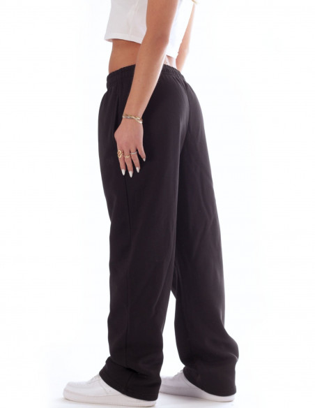 BSAT Contrast Bronx Baggy Sweatpants Ultra Soft Comfy Lounge Black