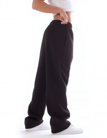BSAT Contrast Bronx Baggy Sweatpants Ultra Soft Comfy Lounge Black