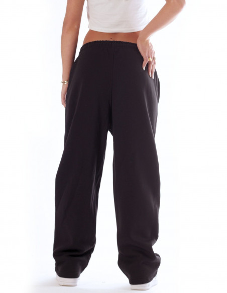 BSAT Contrast Bronx Baggy Sweatpants Ultra Soft Comfy Lounge Black
