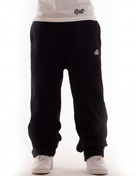BSAT Contrast Bronx Baggy Sweatpants Ultra Soft Comfy Lounge Black