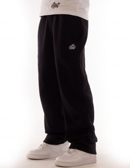 BSAT Contrast Bronx Baggy Sweatpants Ultra Soft Comfy Lounge Black