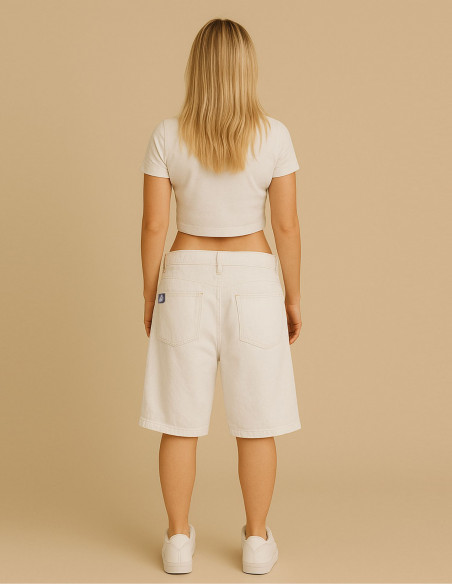 BSAT Bronx Baggy Jorts Denim Shorts Kendrick All White